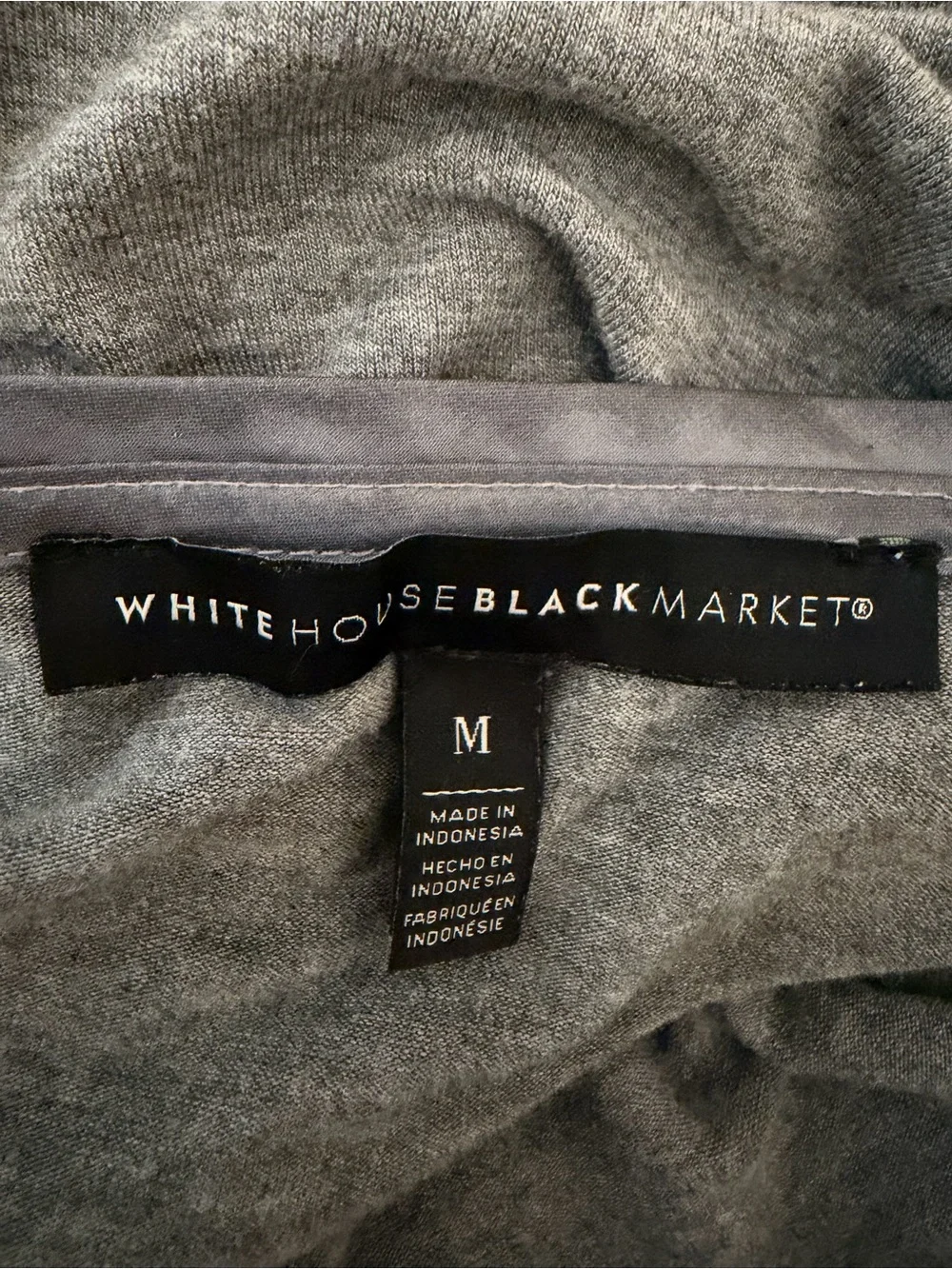White House Black Market Heathered Gray Long Sleeve Scoop Neck Top